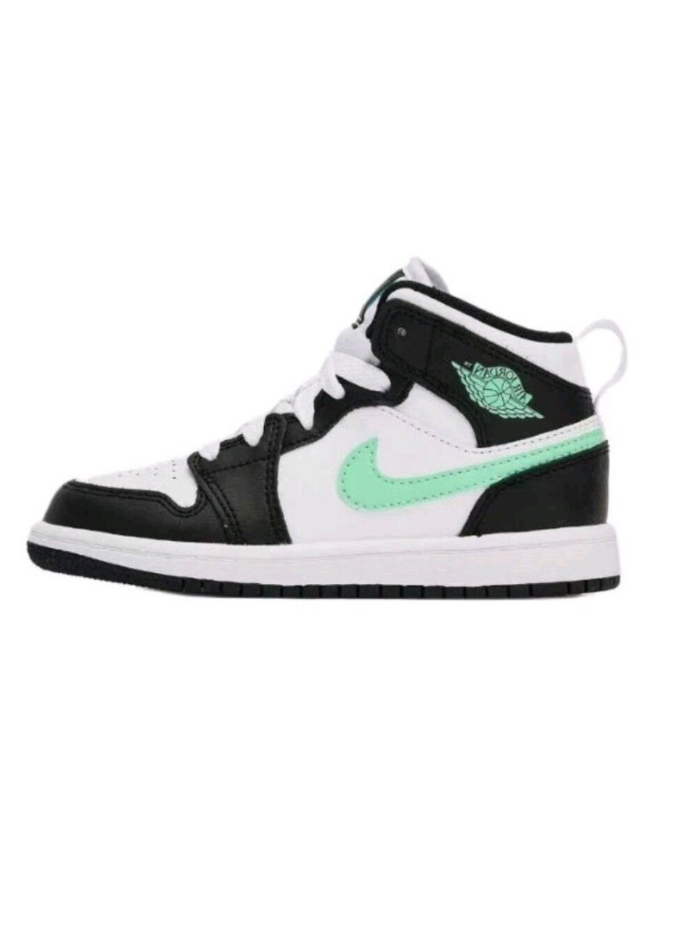 New Nike Jordan 1 Mid Green Glow Sneakers/Shoes Kids DQ8424-103 Size 13c